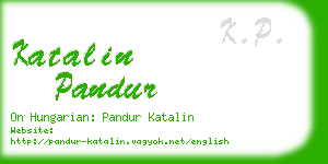 katalin pandur business card
